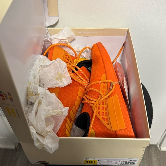 Adidas NMD HU Pharrell Orange / Size: 10.5 Men’s / NEW with OG Box - Picture 2 of 12